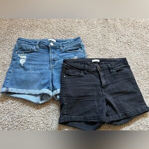 LC Lauren Conrad Blue and Black Jean Shorts